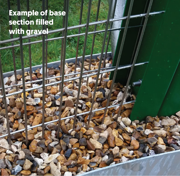 sample of gravel in base section