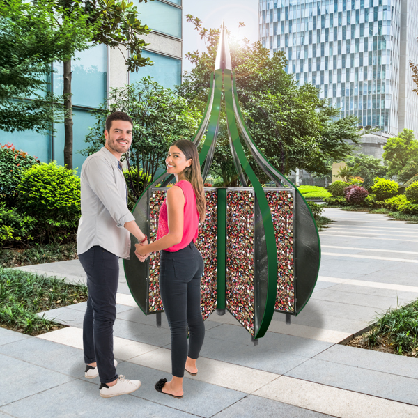 compact tree, filled with lock lock padlocks